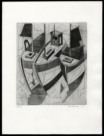 Strakke ets met drie bootboegen 4/10