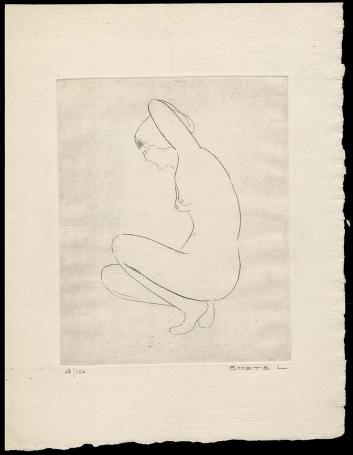 Ets, naakt handen achter het hoofd 4/10