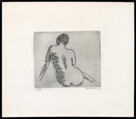 Burijngravure, naakte dames rug 2/10