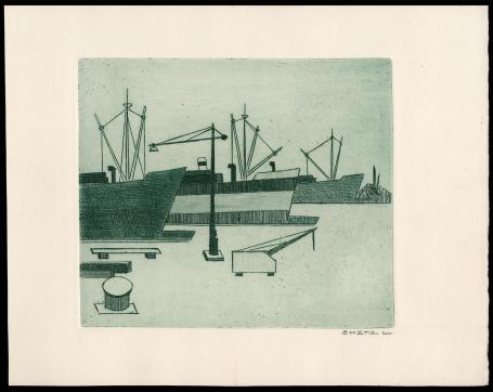 3 schepen in de droogdokken (groen)