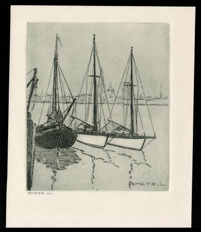 3 zeilbootjes in de Antwerpse haven