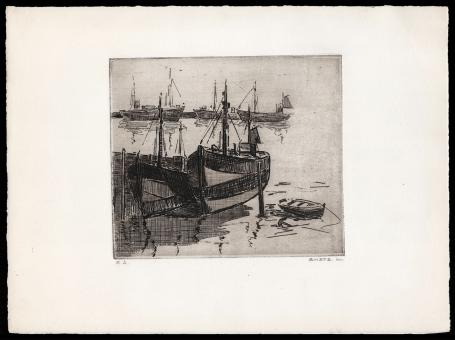 Vissersboten en sloep E.A.