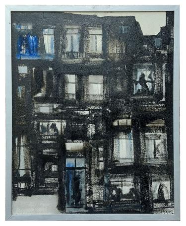 De moderne blok in de straat