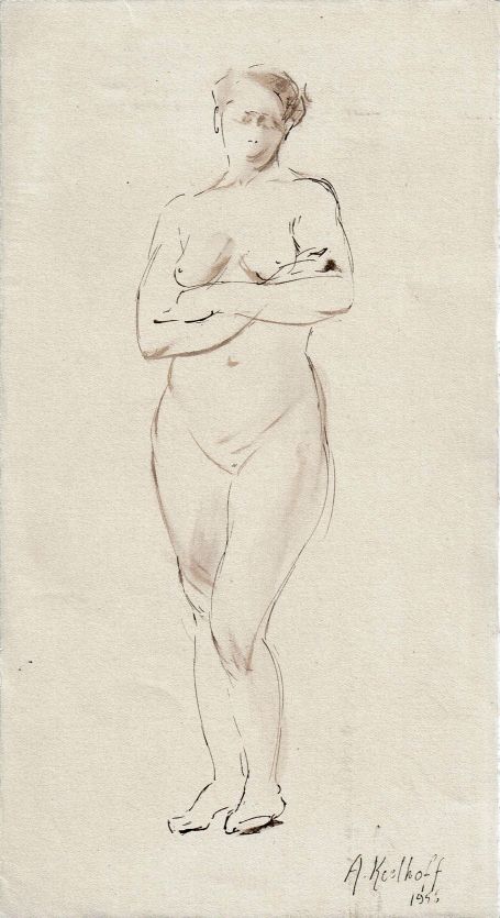 Tekening van de Belgische kunstenares Alice Keelhoff