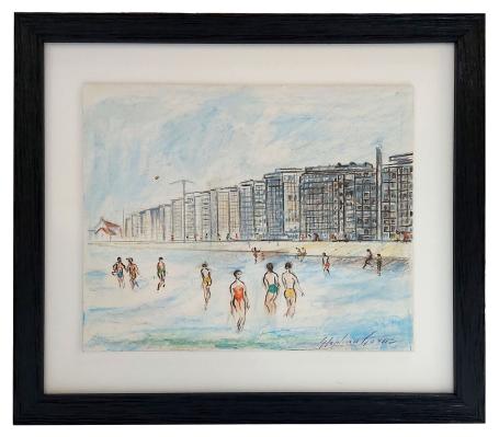 Mensen in het water aan onze Belgische kustlijn