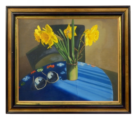 Stilleven met zonnebril en narcissen 1984