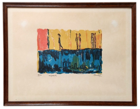 Litho Belgische kunstenaar Theo Humblet