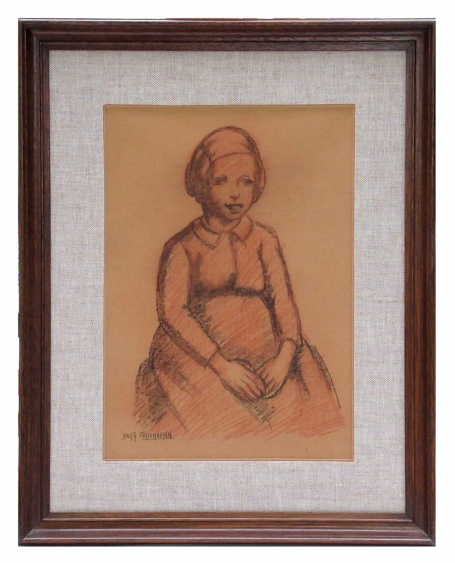 Potloodtekening van de Mechelse kunstenaar Barth Verschaeren