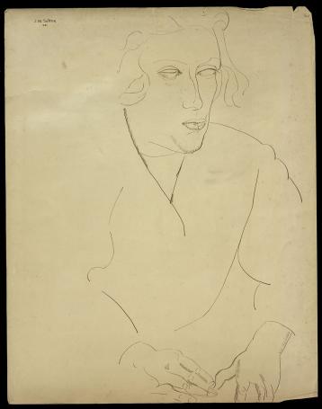 Grote tekening van de Belgische kunstenaar Jules De Sutter