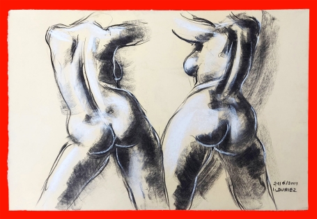 Pastel en houtskool Vrouwentorso's  2001