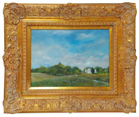 Brabants landschap aanzicht op de leeuw van Waterloo