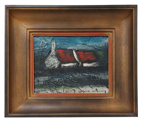 Neo-expressionistisch landschapje met boerderijtje