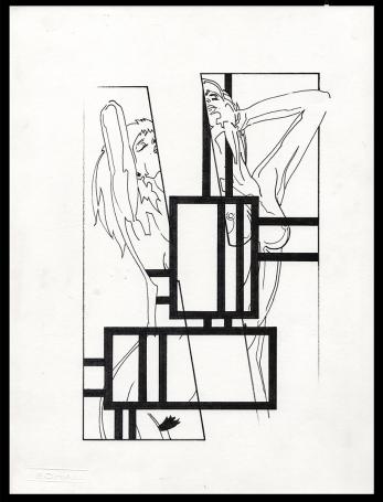 Staand naakt met handen in het haar 300189