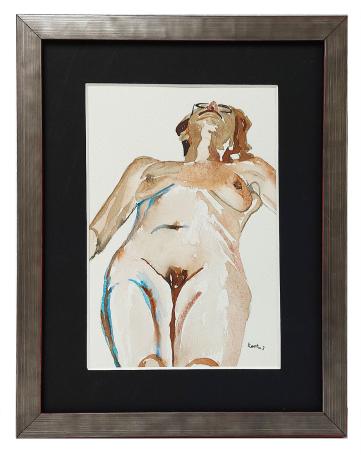 Naakt liggende dame met bril 2003