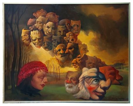 Landschap met groep maskers 1982