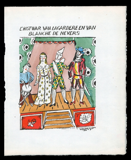 Houtsnede "L'Histwar van lagardere van Blanche de nevers" 1944 257/450