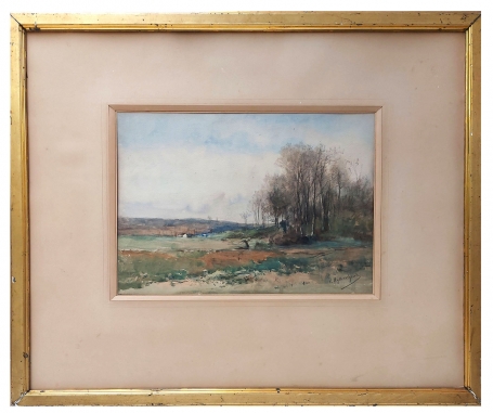 Aquarel landschapsaanzicht