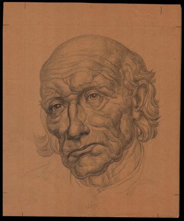 Tekening Y, man met blik op oneindig