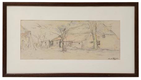 Tekening, Boerderij met boompjes