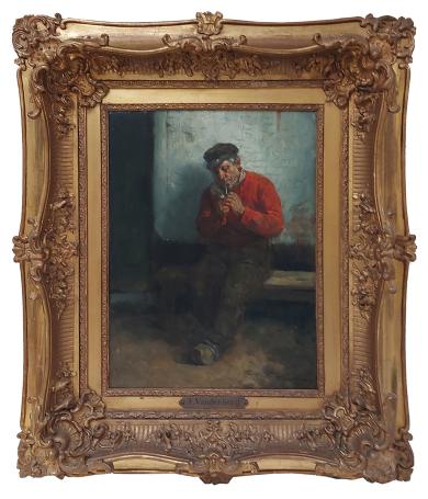 Oudere pijp rokende visser 1911