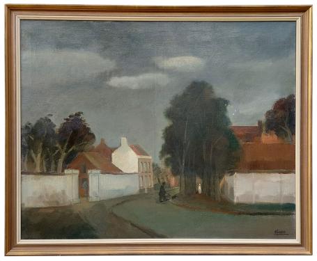 Man en vrouw met hondje op wandel