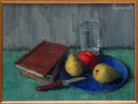 Peintre belge Victor Dooms avec peinture