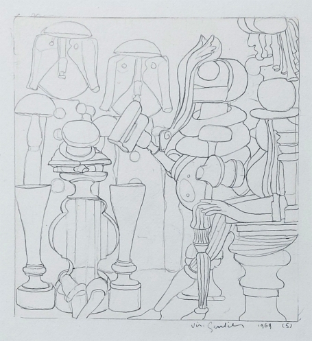 Gesigneerde en gedateerde tekening van Vic Gentils