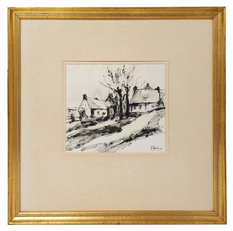 Penseeltekening, de weg naar de boerderij 1967