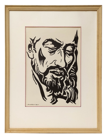 Tekening, Gestileerd mannenhoofd met baardje