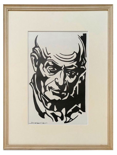 Tekening, Gestileerd kalend mannenhoofd