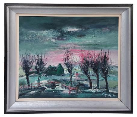 Landschapje met boerderij en knotwilgen 1974