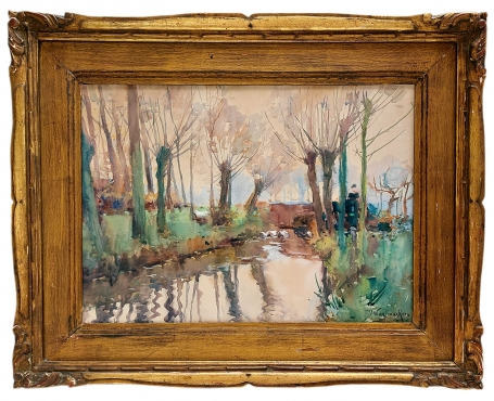 Beekje met knotwilgen