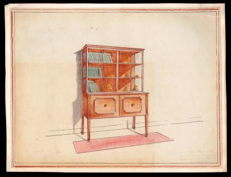 Vitrinekast, neoclassicistisch in Louis XVI-stijl