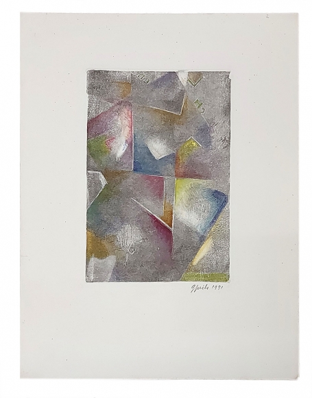 Gekleurd abstract grafisch werk 1991