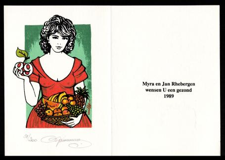 Nieuwjaarskaart Jan Rhebergen 1989 38/200