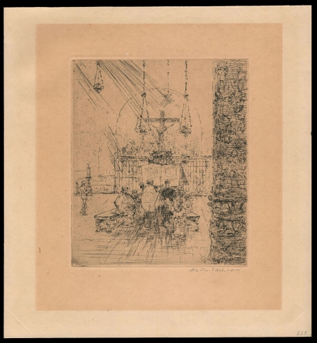 Droge naald ets Le lutrin Espagne 1916