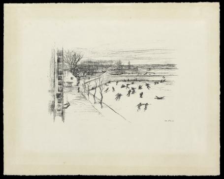 Linosnede, Schaatsers op het ijs