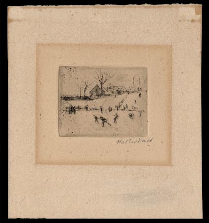 Schaatsers op het ijs te Veere