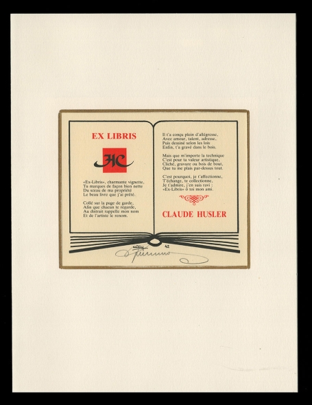 Ex libris Clause Husler 1986