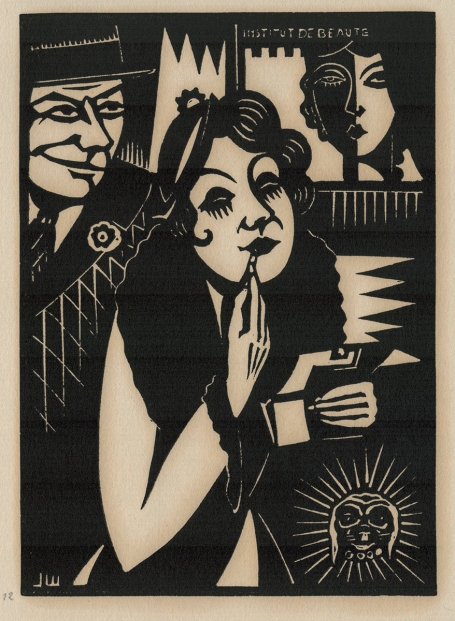 linocut uit 1933 van Jos Wils, beauté