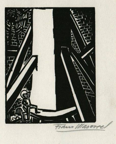 Woodcut by Belgian artist Frans Masereel from the work l'oeuvre from 1928