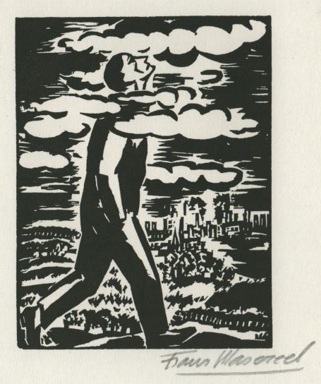 Woodcut by Belgian artist Frans Masereel from the work l\'oeuvre from 1928