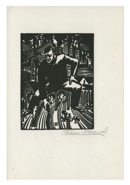 Gravure sur bois signée Á  la main par l'artiste belge Frans Masereel d'après l'oeuvre de 1928