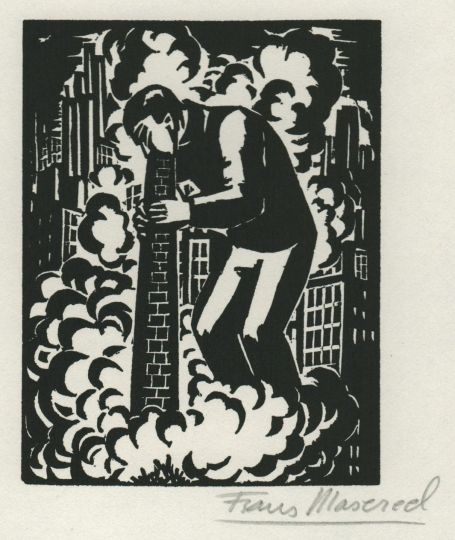 Woodcut van de Belgische kunstenaar Frans Masereel uit L'oeuvre kopen