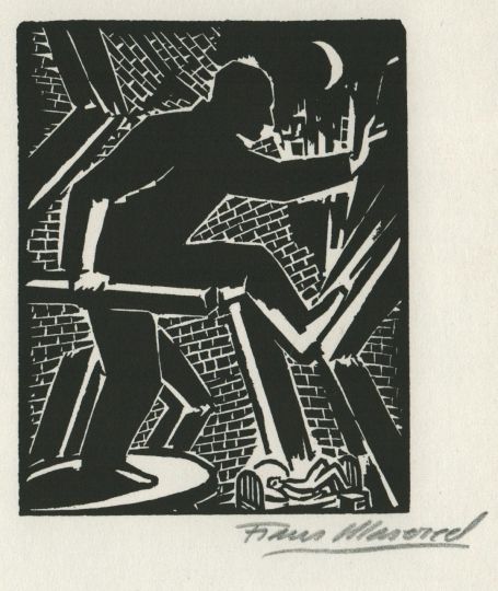 Houtsnede van de Belgische kunstenaar Frans Masereel uit L'oeuvre