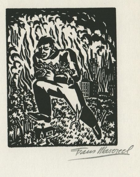 Woodcut by Belgian artist Frans Masereel from the work l'oeuvre from 1928