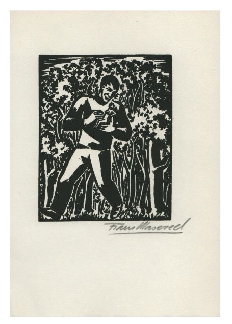 Houtgravure van Belgische kunstenaar Frans Masereel uit het werk l'oeuvre van 1928