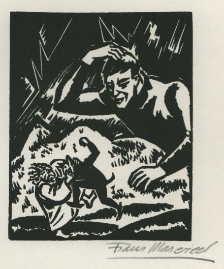 Woodcut van de Belgische kunstenaar Frans Masereel uit L'oeuvre kopen