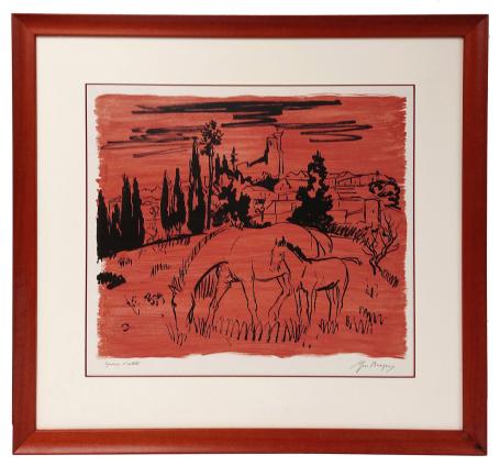 Cheval avec poulain dans le pré EA