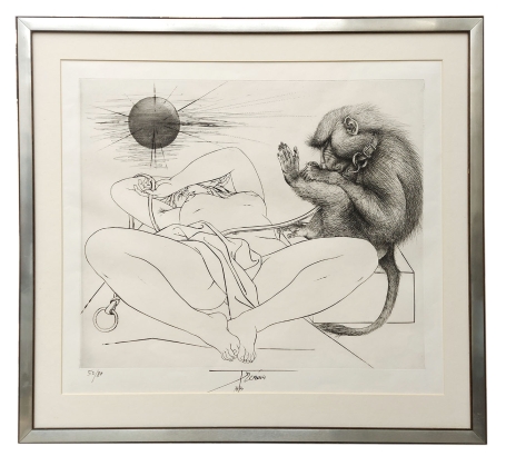 Aap en vrouw samen (ge) verbonden  52/80